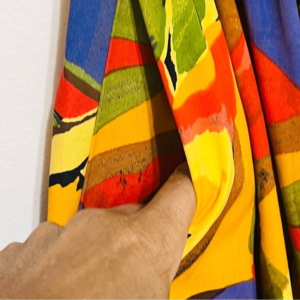 Laura Kieffer 2pc Maxi Skirt Set Sz 10 Wearable Art Multicolor Vintage - Picture 6 of 10